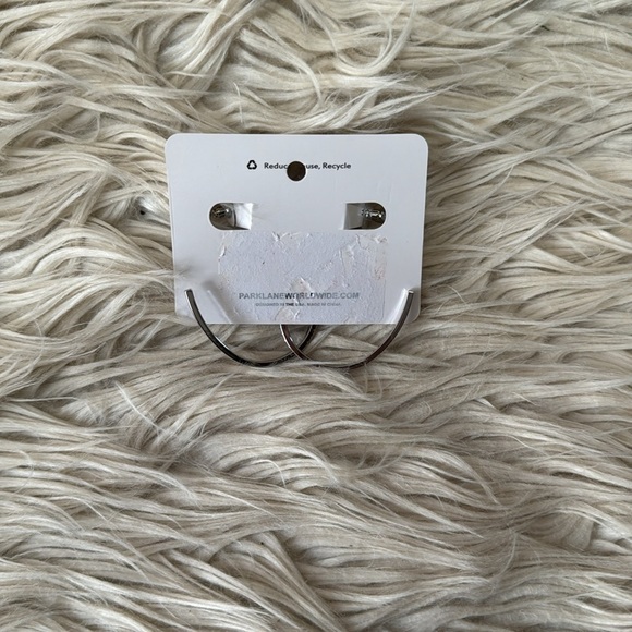 New Park Lane silver hoop with rhinestone earrings - Picture 3 of 5